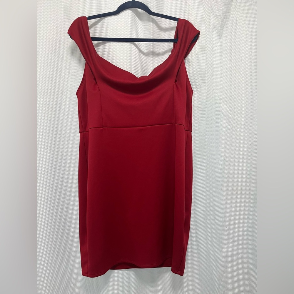 Charlotte Russe Red Cowl Neck Bodycon Dress Plus Size 2XL